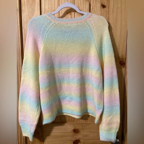 BB Dakota by Steve Madden size XL acrylic/poly/wool blend pastel striped sweater - Picture 4 of 8